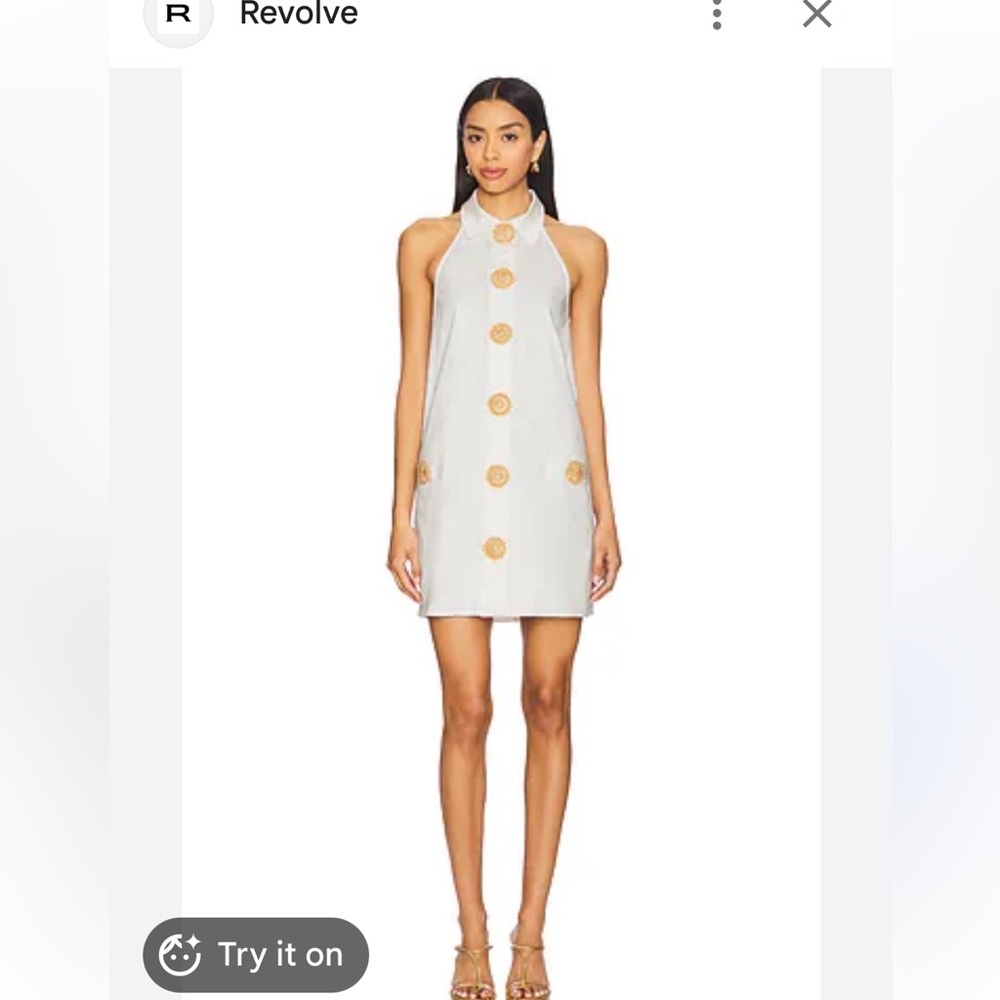 My Beachy side Ivory Embellished Shirt dress  with Gold Medallions